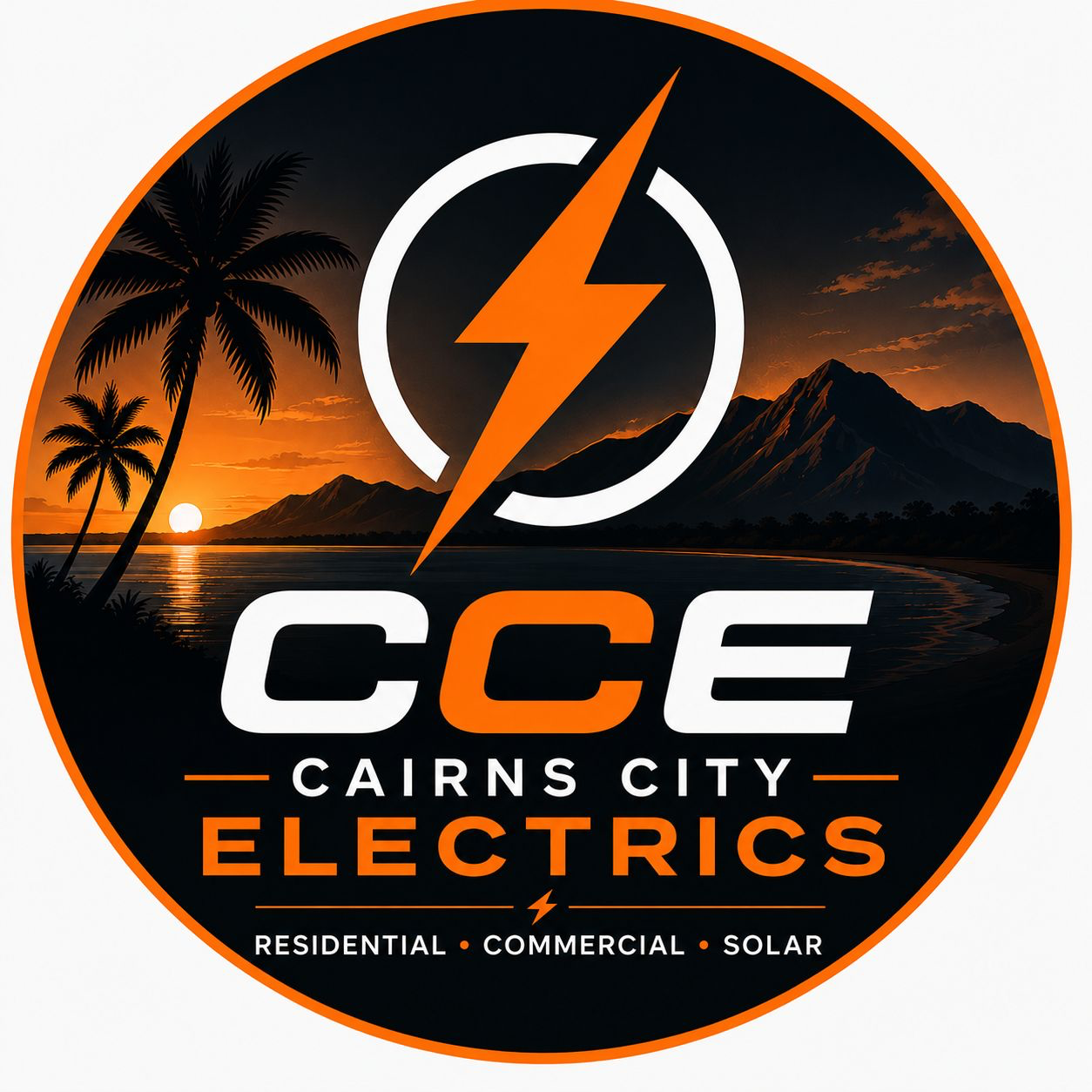 Cairns City Electrics round logo badge for residential, commercial and solar electrical work - Cairns City Electrics, Cairns